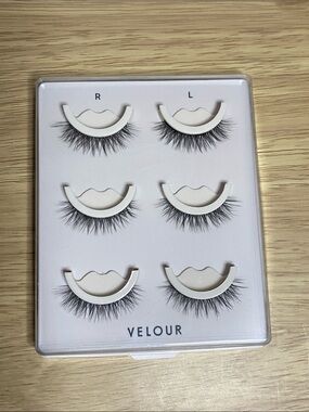 Velour Black False Eyelashes - 3-Pair Natural Volume Set
